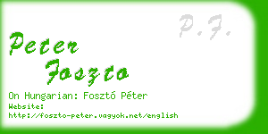 peter foszto business card